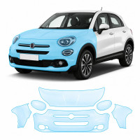 Антигравійна захисна бронеплівка за лекалами для Fiat 500X I facelift 2019-2023 - передня частина авто (капот бампер крила))