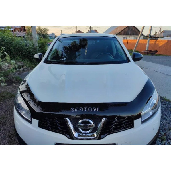 Дефлектор капоту мухобійка для Nissan Qashqa 2009-2014 Рестайлінг (Vip Tuning) NS34