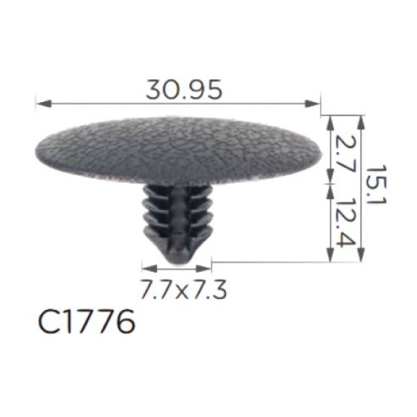 Клипса для обшивки капота салона Ford крыло (W708633S300, W708633-S300, 10079) (C1776)
