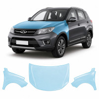 Антигравийная защитная бронепленка по лекалам для Chery Tiggo 7 I 2016-2020 - капот и передние крылья