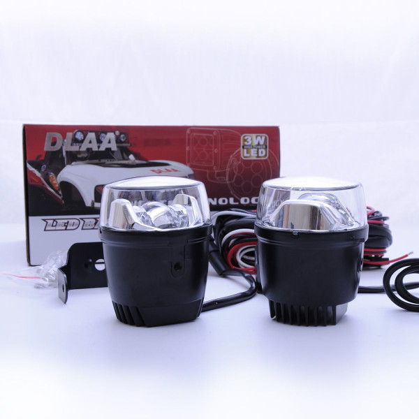 Противотуманные LED Фары круглые / Линзованные / кнопка вкл/викл / D70 мм / 12V / 9W / 6000K-ZES / 2 шт