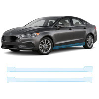 Антигравийная защитная бронепленка по лекалам для Ford Fusion (US) II facelift 2017-2020 - нижняя зона кузова пороги