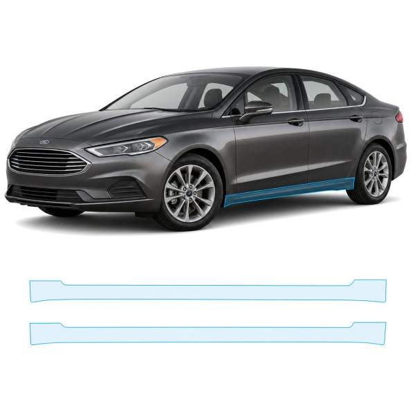Антигравійна захисна бронеплівка за лекалами для Ford Fusion (US) II facelift 2017-2020 - нижня зона кузова пороги