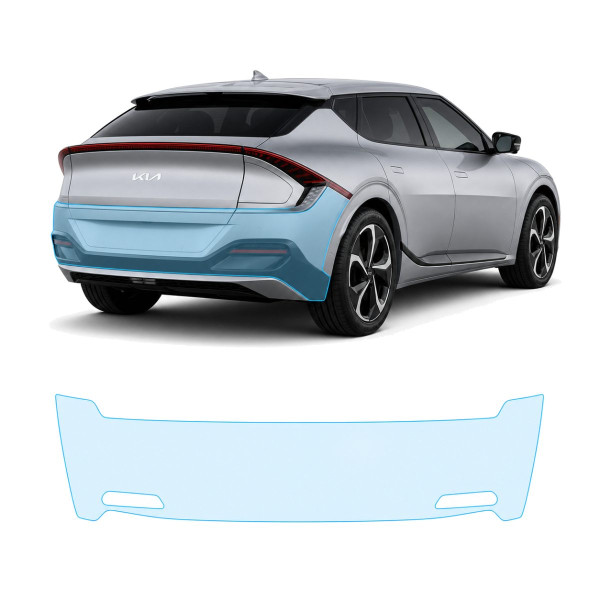 Антигравийная защитная бронепленка по лекалам для Kia EV6 - 2021-2024 - задний бампер