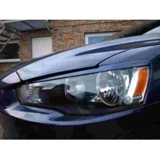 Реснички фар Fly для Mitsubishi Lancer X 07-09 Черные 2 шт