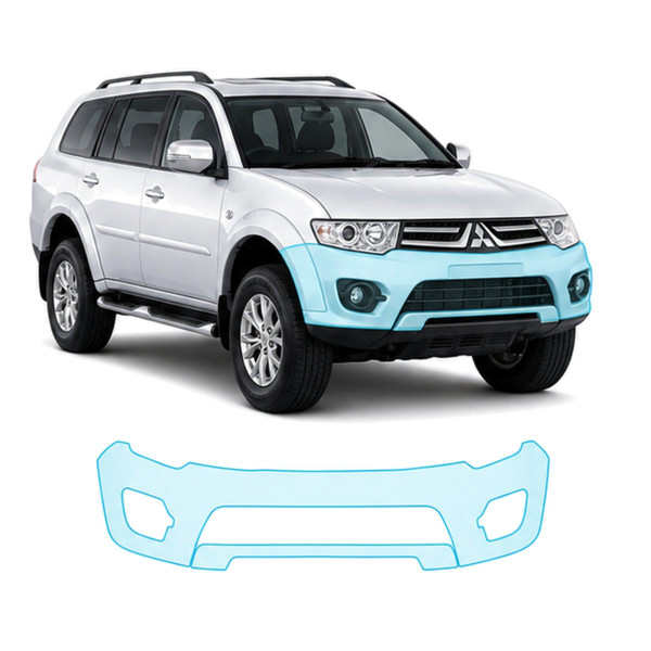 Антигравійна захисна бронеплівка за лекалами для Mitsubishi Pajero Sport II 2015-2019 - передній бампер