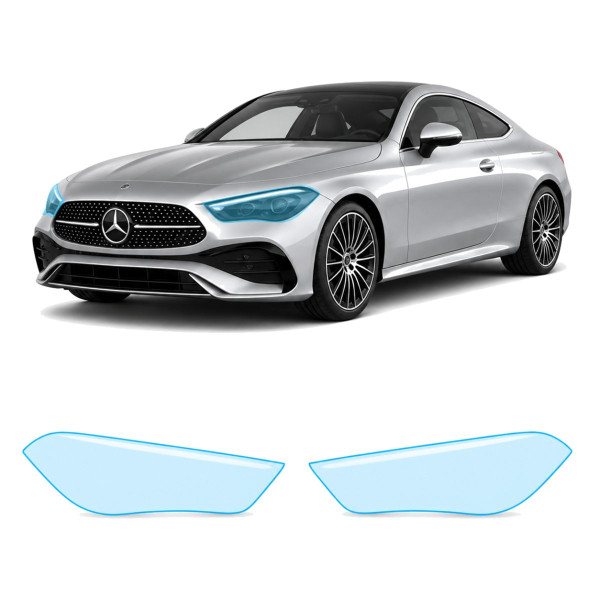 Антигравійна захисна бронеплівка за лекалами для Mercedes-Benz CLE C236 2023- оптика (фари та ПТФ)