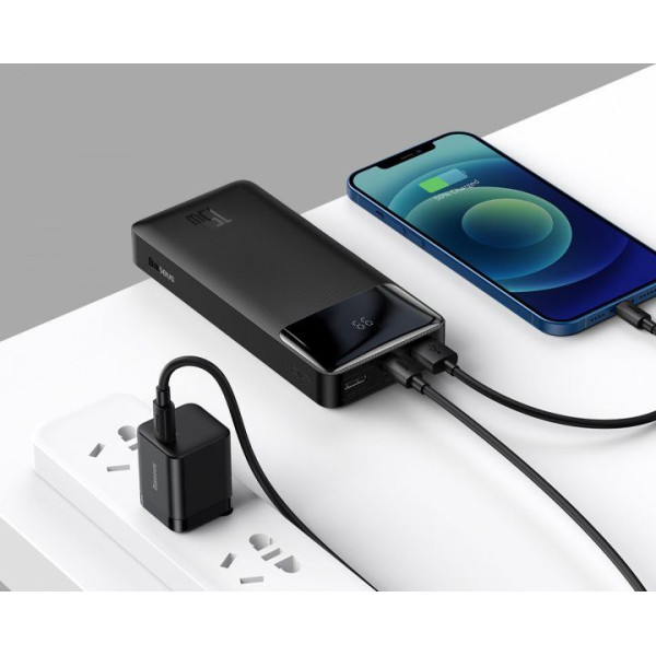 Портативний Акумулятор Power Bank Baseus 20000 mAh 15W Чорний (Оригінал)