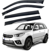 Дефлекторы окон ветровики для Chery Tiggo 3 2017- Скотч 3M Voron Glass