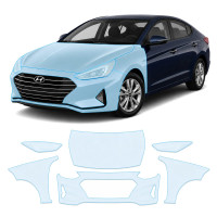 Антигравійна захисна бронеплівка за лекалами для Hyundai Elantra AD facelift 2019-2020 - передня частина авто (капот бампер крила))