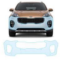 Антигравийная защитная бронепленка по лекалам для Kia Sportage QL 2016-2017 - передний бампер
