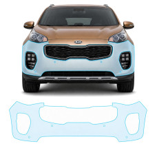 Антигравийная защитная бронепленка по лекалам для Kia Sportage QL 2016-2017 - передний бампер