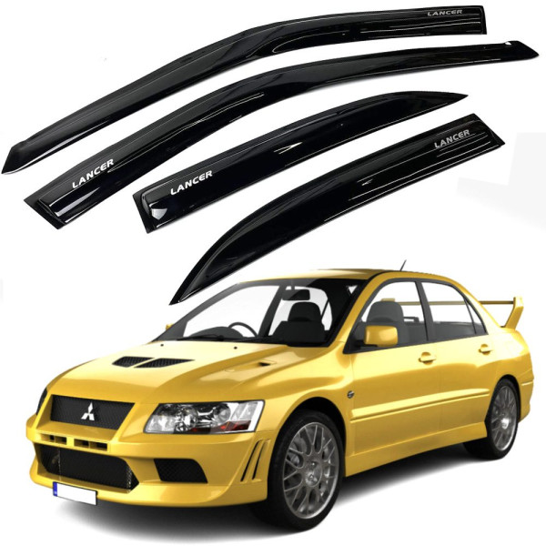 Дефлектори вікон вітровики Acrylic для Mitsubishi Lancer VIII 2003-2009 Гнучкі