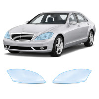 Антигравійна захисна бронеплівка за лекалами для Mercedes-Benz S-Class W221 2005-2009 - оптика (фари та ПТФ)