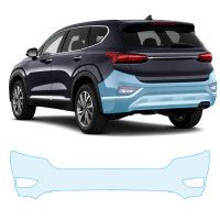 Антигравийная защитная бронепленка по лекалам для Hyundai Santa Fe TM 2018-2020 - задний бампер