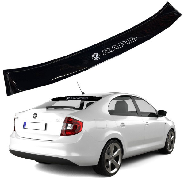 Cпойлер заднего стекла козырек для Skoda Rapid 2012-2019 Прилегает к стеклу 3М скотч Voron Glass