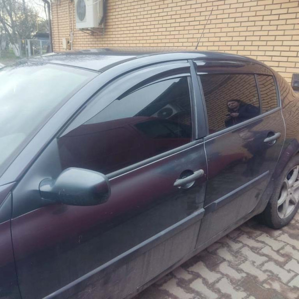 Дефлектори вікон вітровики Renault Megane II 2003-2008 Седан скотч SunPlex (SP-S-07)