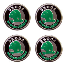 Наклейка на ковпак Skoda 60 мм зелений 4 шт
