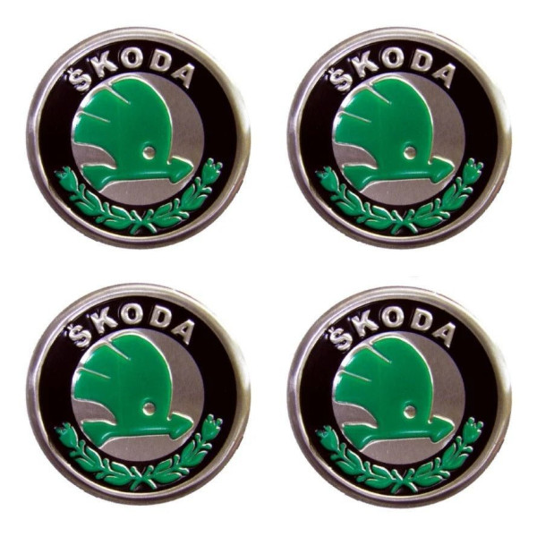 Наклейка на ковпак Skoda 60 мм зелений 4 шт