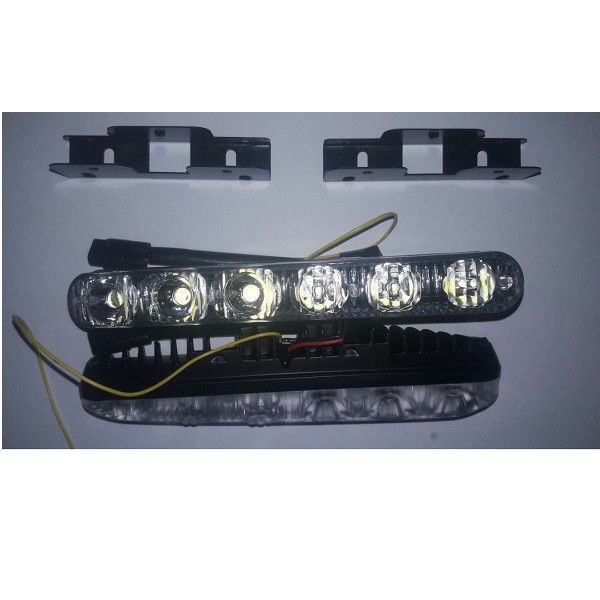 Денні ходові вогні ДХО 160x20x35 мм / 0.5W*6SMD / Лінза з поворотом кристал / Білі 2 шт