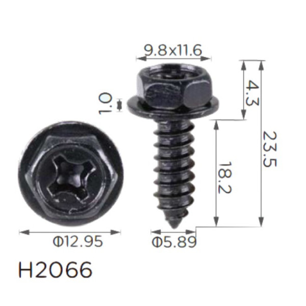 Саморез с шайбой Mitsubishi (MS452348)H2066)