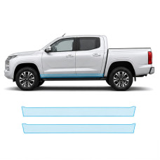 Антигравийная защитная бронепленка по лекалам для Mitsubishi L200/Triton VI 2024- нижняя зона кузова пороги