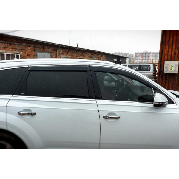 Дефлекторы окон ветровики HIC для Audi Q7 (4M) 2015-2019 С Хром Молдингом (AU24-M)