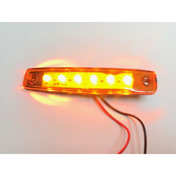 Габарит LED прямоугольный 100х10 мм / 12/24V / 6 диодов / Оранжевый 1 шт (MRT 104 K 010)