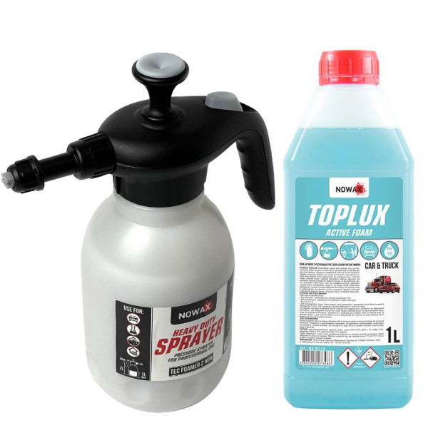 Набір для миття авто Nowax TopLux №1 Піногенератор ручний та Піна активна (NX02183 NX01174)