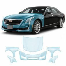 Антигравійна захисна бронеплівка за лекалами для Cadillac CT6 I 2016-2018 - передня частина авто (капот бампер крила))