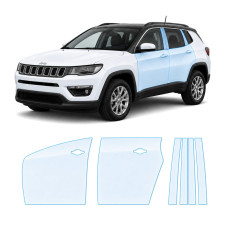 Антигравійна захисна бронеплівка за лекалами для Jeep Compass MP 2017-2020 - зони дверей і стійки вікон