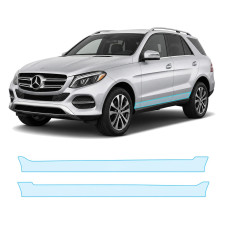 Антигравійна захисна бронеплівка за лекалами для Mercedes-Benz GLE W166 facelift 2015-2019 - нижня зона кузова пороги