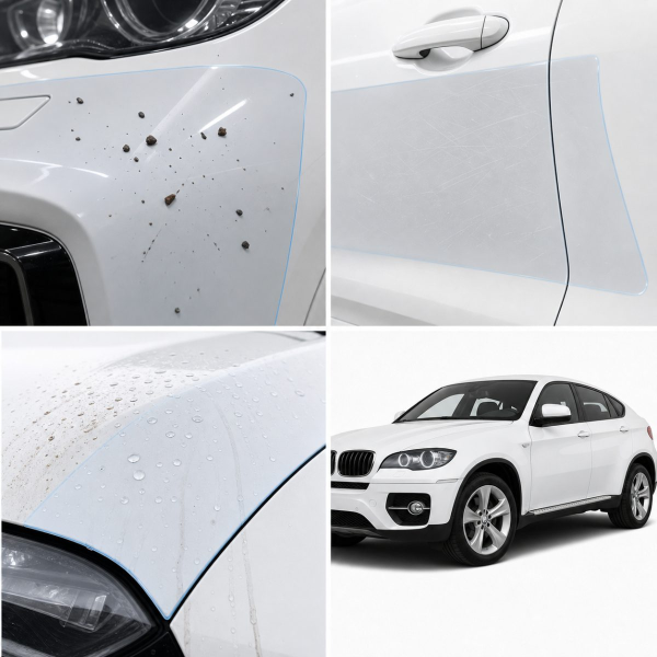 Антигравийная защитная бронепленка по лекалам для BMW X6 E71 2008-2014 - нижняя зона кузова пороги
