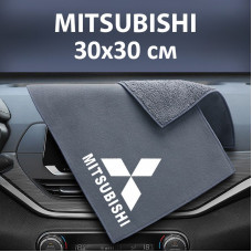Флисовое полотенце для авто с логотипом Mitsubii 30х30 см
