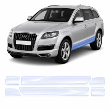 Антигравийная защитная бронепленка по лекалам для Audi Q7 4L 2005-2015 - нижняя зона кузова пороги