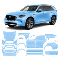 Антигравийная защитная бронепленка по лекалам для Mazda CX-90 2023- полный кузов