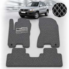 Коврики в салон EVA для Kia Sportage II МКП 2004-2010 с подпятником Серые 5 шт