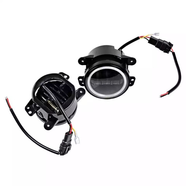 Протитуманні LED Фари круглі / Лінза з ДХО та поворотом / D87мм / 10-30V / 15W / 7000K / 2 шт