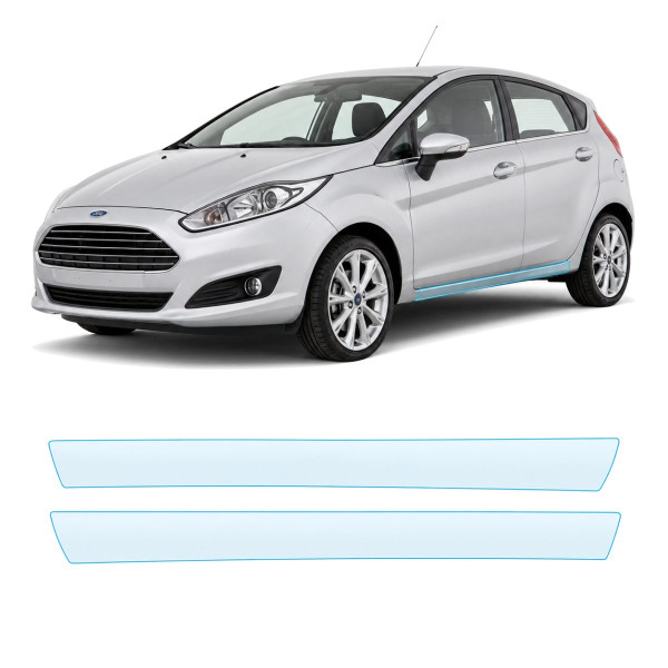 Антигравийная защитная бронепленка по лекалам для Ford Fiesta VI facelift 2013-2017 - нижняя зона кузова пороги