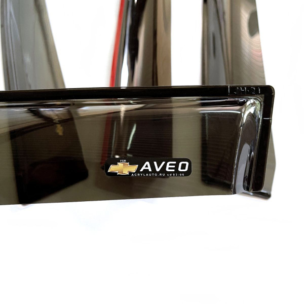 Дефлектори вікон вітровики Chevrolet Aveo Т250 седан 2006-2011 Cкотч 3M Acryl-Auto
