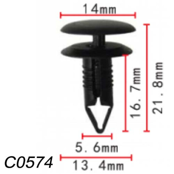 Кліпса кріплення Натискна Розпірна MAZDA FORD (B101-68-252-00 B101682520 101-68-252-00 1016825200 11757) C0574