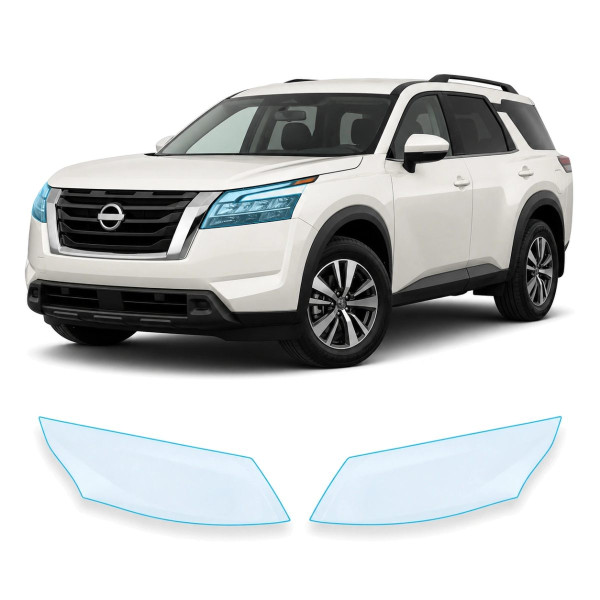 Антигравийная защитная бронепленка по лекалам для Nissan Pathfinder R53 2022- оптика (фары и ПТФ)