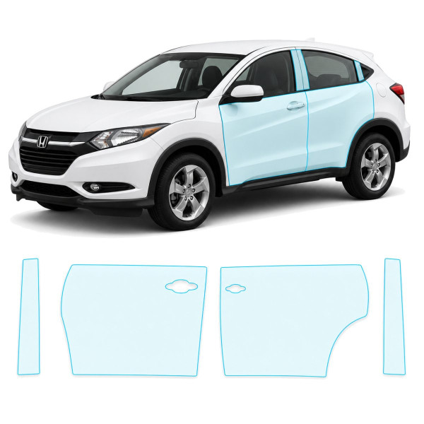 Антигравійна захисна бронеплівка за лекалами для Honda HR-V (US/глобальний) II 2015-2018 - зони дверей і стійки вікон