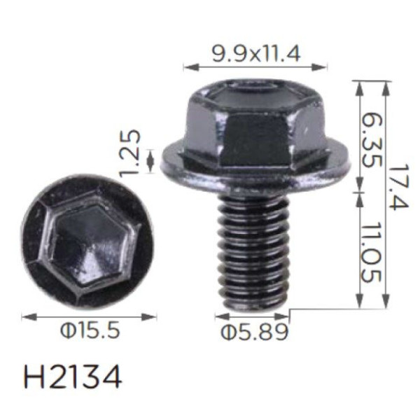 Винт с шайбой Toyota, Lexus M6 (90105-06137, 9010506137, 19700) (H2134)