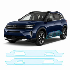 Антигравійна захисна бронеплівка за лекалами для Citroen C5 Aircross I facelift 2022-2024 - нижня зона кузова пороги