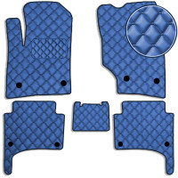 Коврики в салон Экокожа для Volkswagen Touareg I 2002-2010 Синие 5 шт (Rombus)