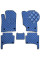 Коврики в салон Экокожа для Volkswagen Touareg I 2002-2010 Синие 5 шт (Rombus)