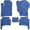 Коврики в салон Экокожа для Volkswagen Touareg I 2002-2010 Синие 5 шт (Rombus)
