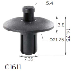 Кліпса кріплення Натискна Розпірна VW SKODA SUZUKI NISSAN MITSUBISHI HONDA (4D0807300B 4D0-807-300) C1611