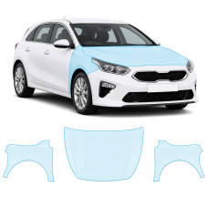 Антигравійна захисна бронеплівка за лекалами для Kia Ceed CD 2018-2021 - капот і передні крила